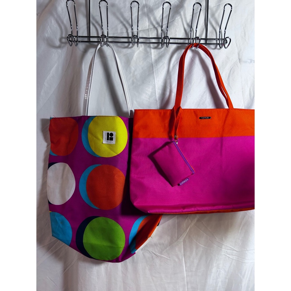 Clinique Lisa Perry Lulu DK Tote Bag Makeup Pouch Bundle OS Multicolor Women